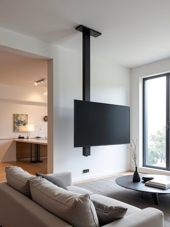 retractable ceiling tv mount