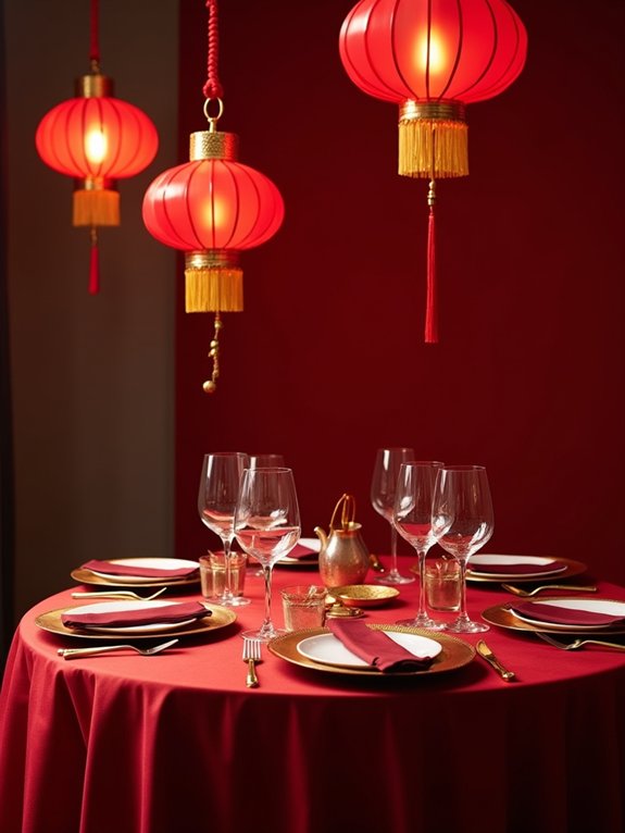 rich red gold elegance