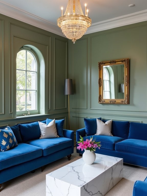 royal blue and sage elegance