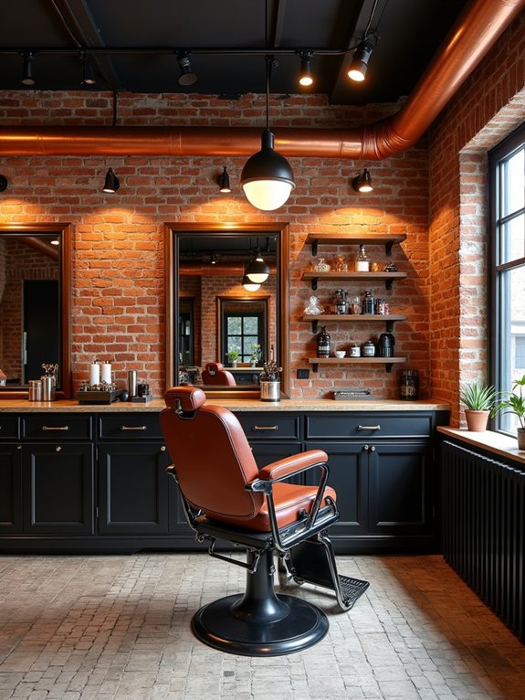 rugged industrial barber shop