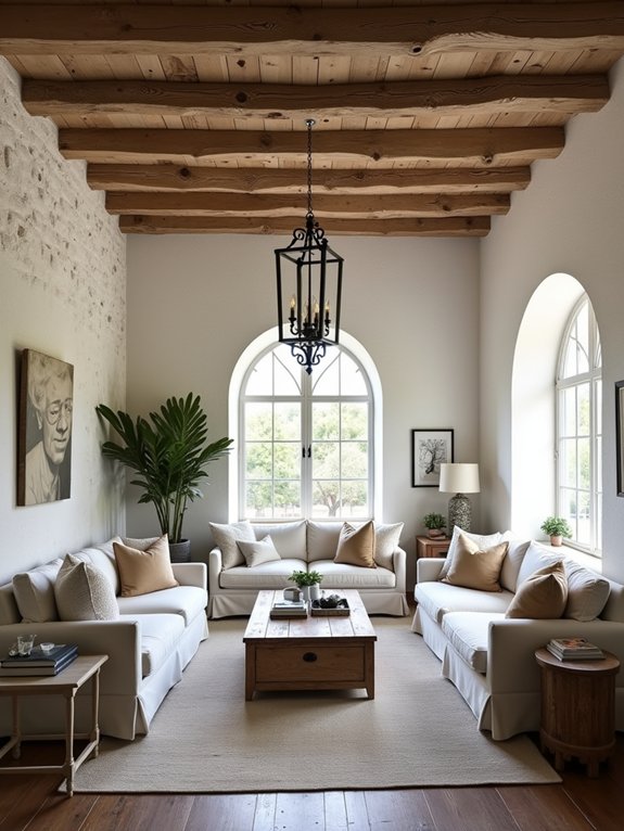 rustic beams enhance warmth