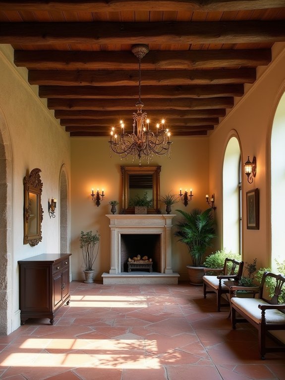 rustic beams warm tones