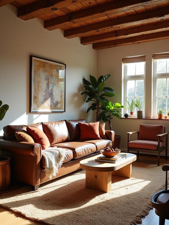 rustic brown living room design