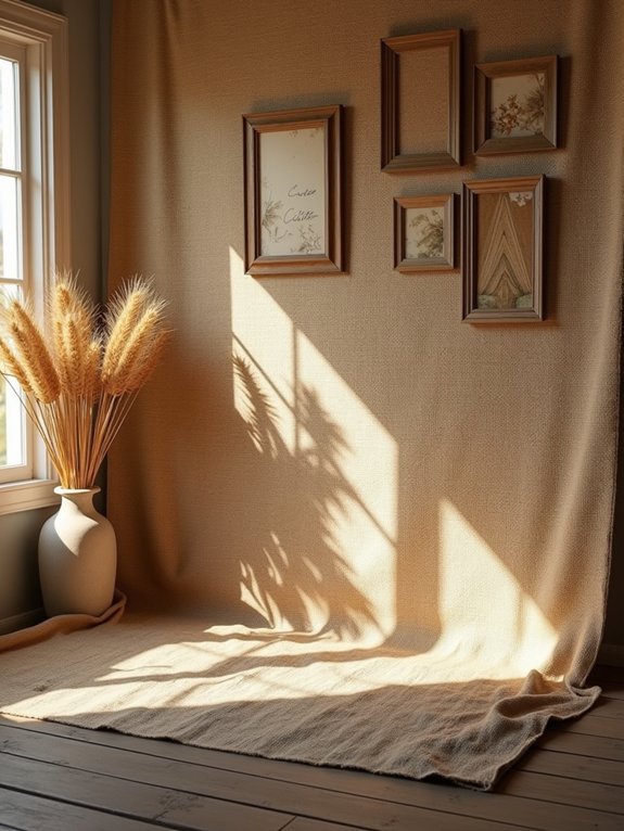 rustic burlap curtain charm