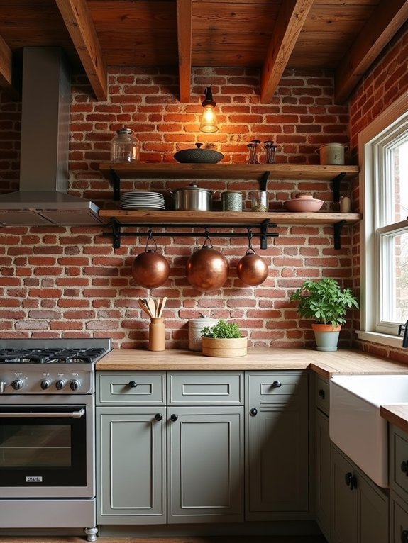 rustic charm with exposed brick