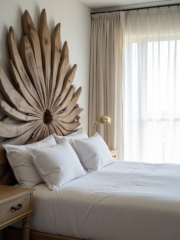 rustic coastal driftwood headboard