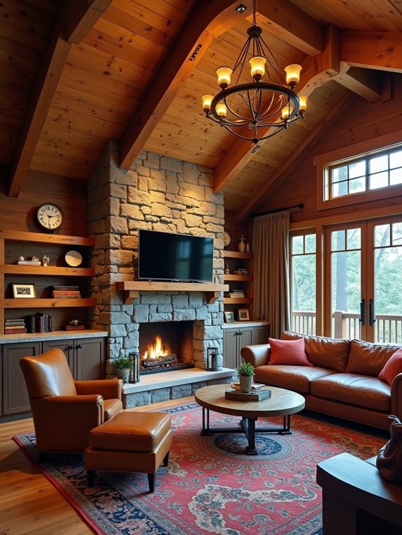 rustic exposed ceiling beams