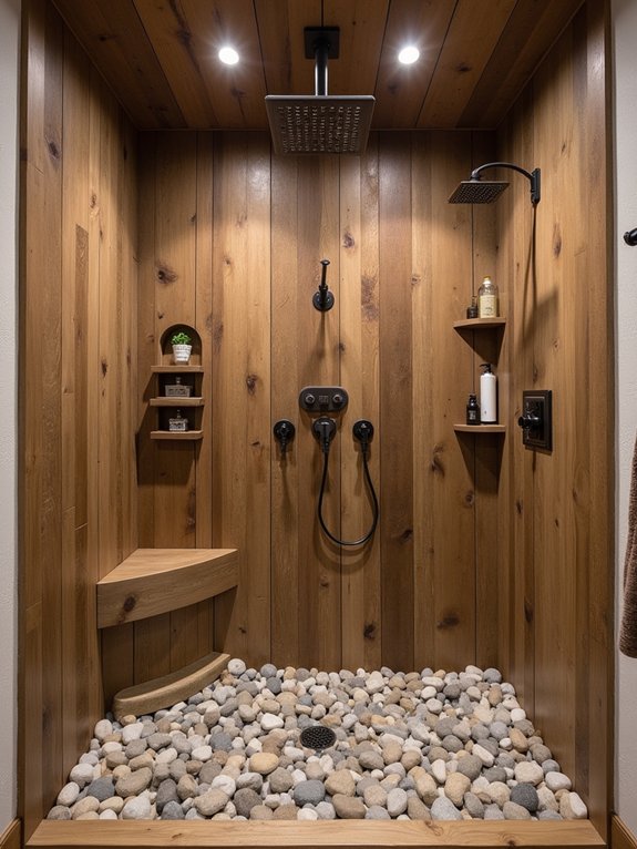 rustic farmhouse shower design