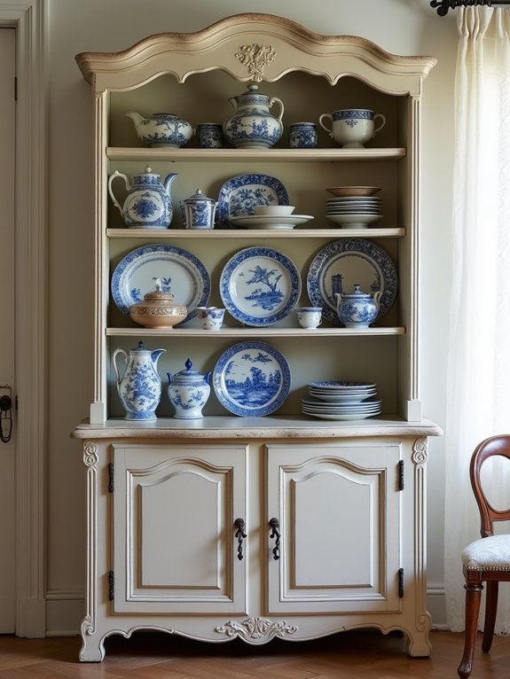 rustic french pottery display