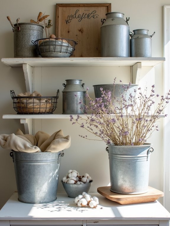 rustic galvanized metal storage