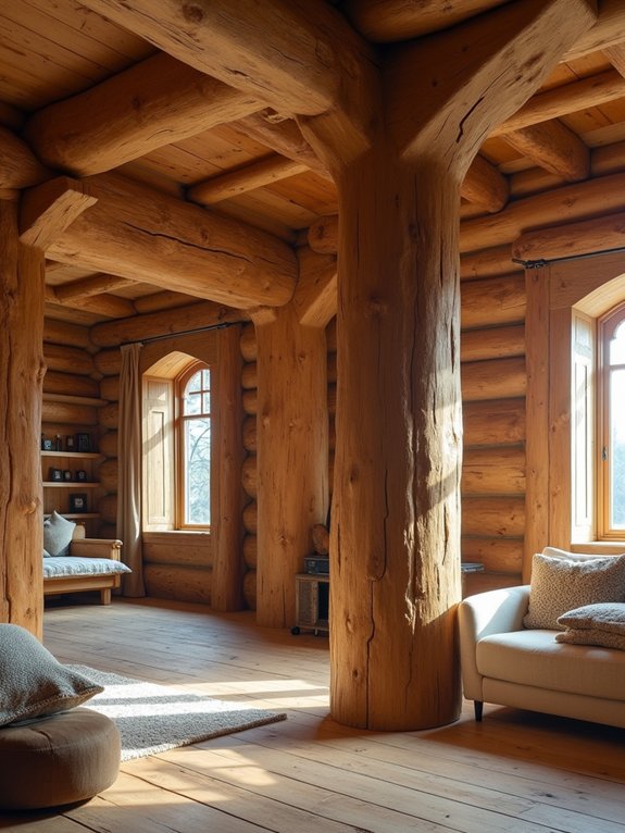 rustic handcrafted log accents