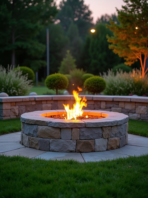 rustic in ground fire pit