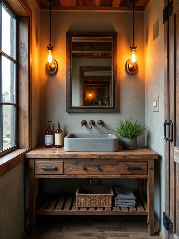 rustic industrial bathroom design