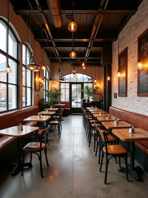 rustic industrial cafe design