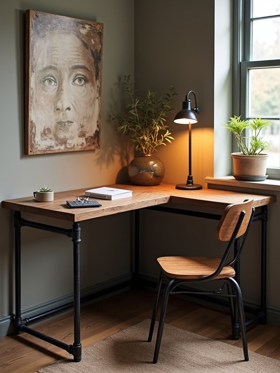 rustic industrial corner desk