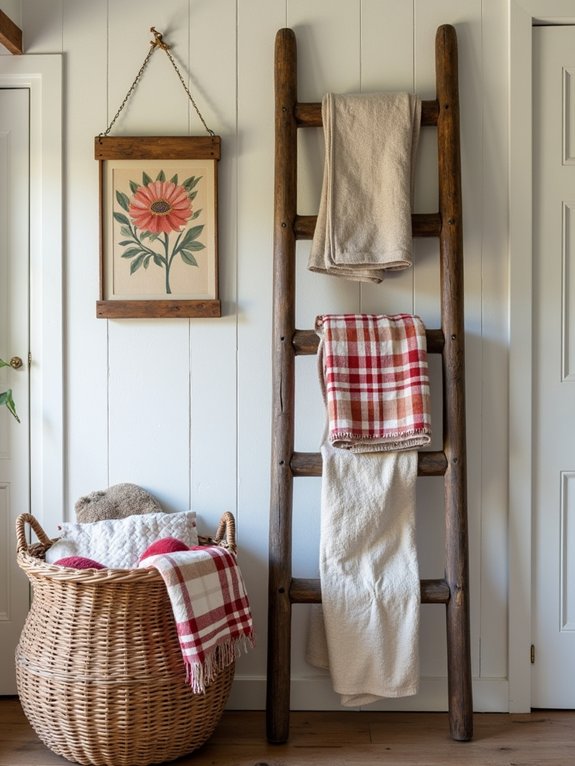 rustic ladder storage solutions