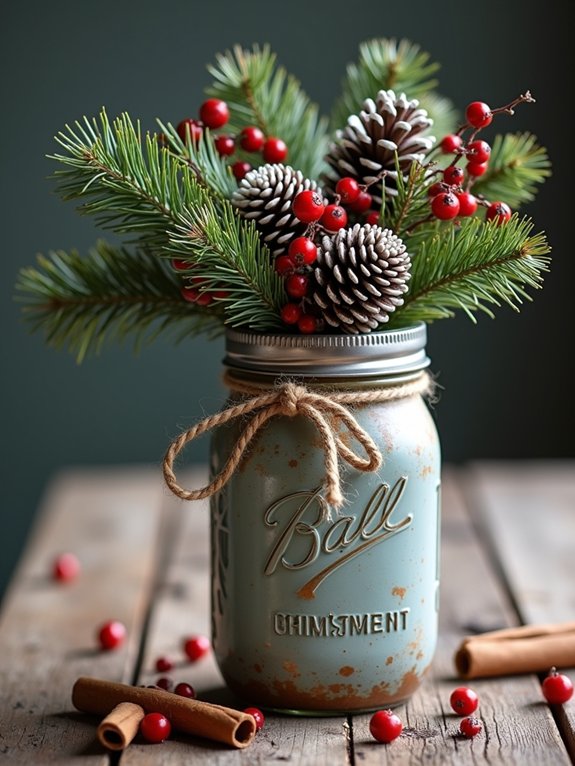 rustic mason jar centerpiece