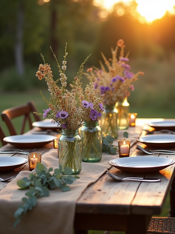 rustic natural table settings