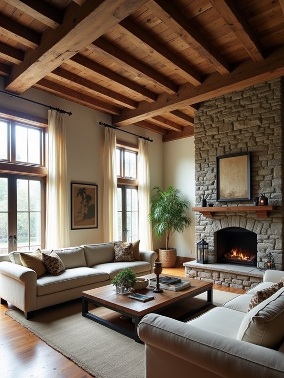 rustic open concept living space