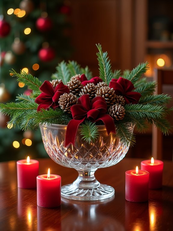 rustic pinecone holiday centerpiece