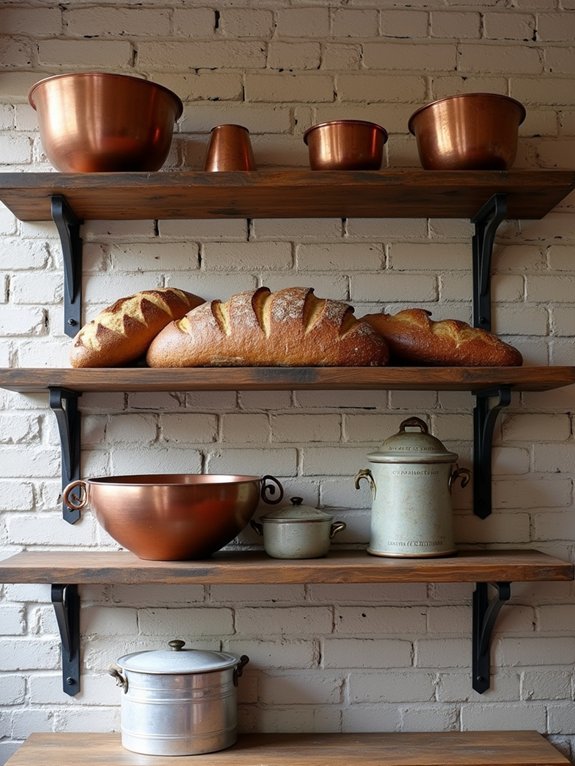 rustic shelving for bakeries