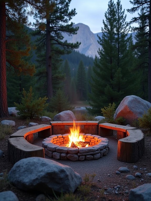 rustic stone circle seating
