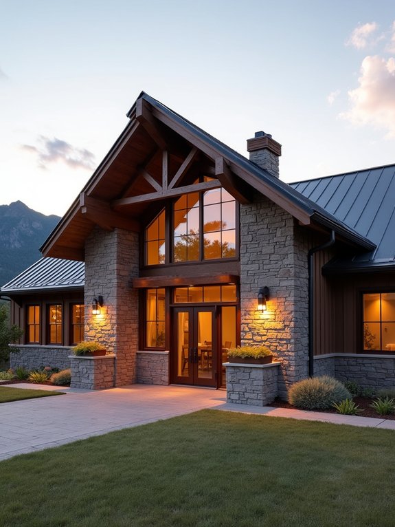rustic stone modern metal