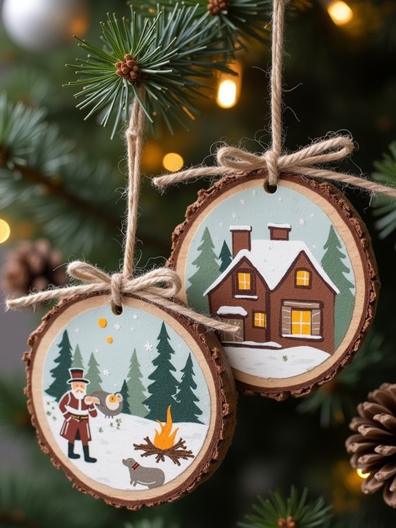 rustic wood slice decorations