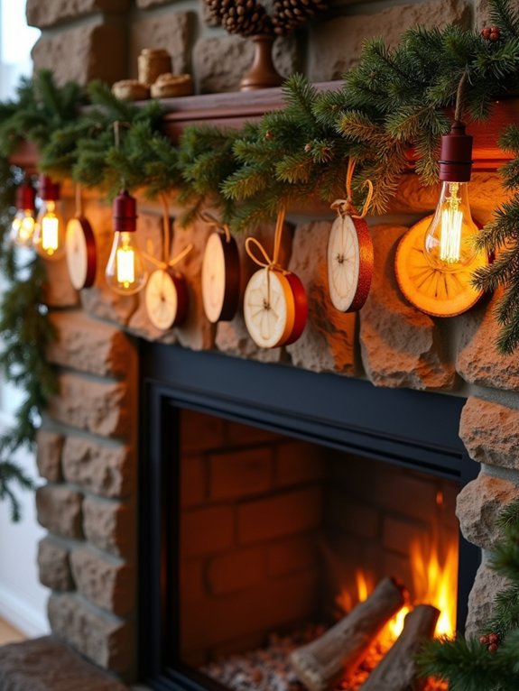 rustic wood slice garland