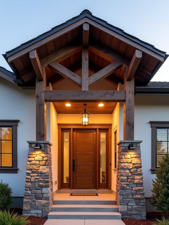 rustic wooden beam accents
