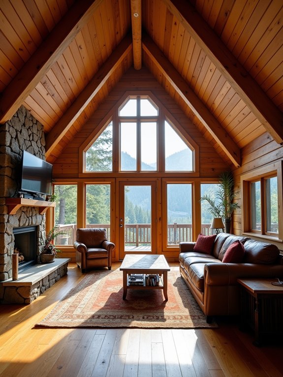 rustic wooden beam decor