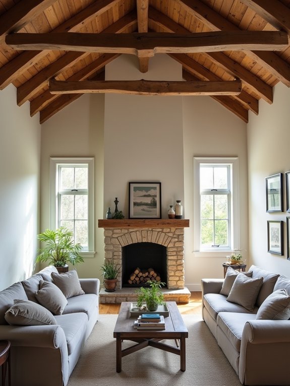 rustic wooden beams charm