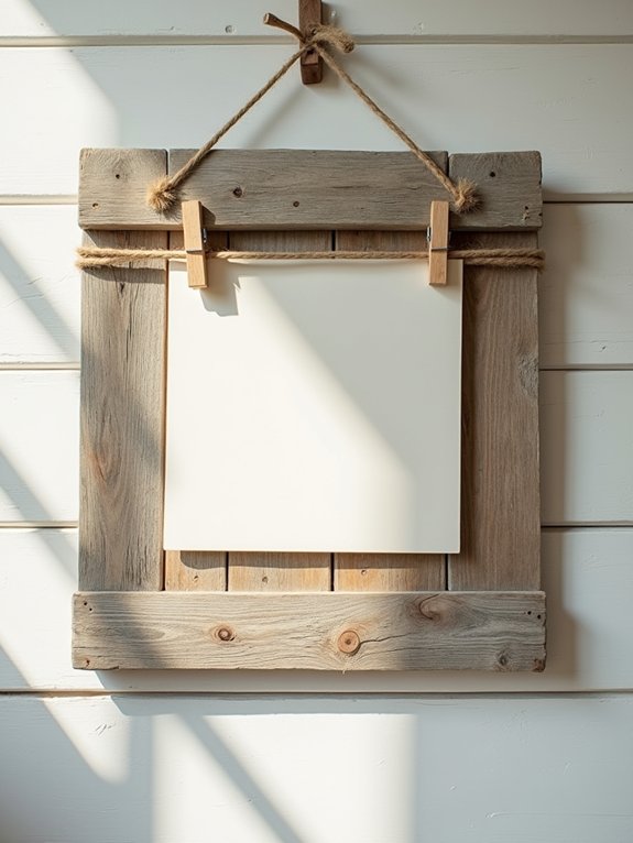 rustic wooden note display