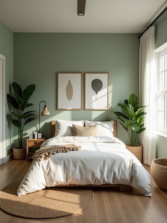 sage green and wood serenity