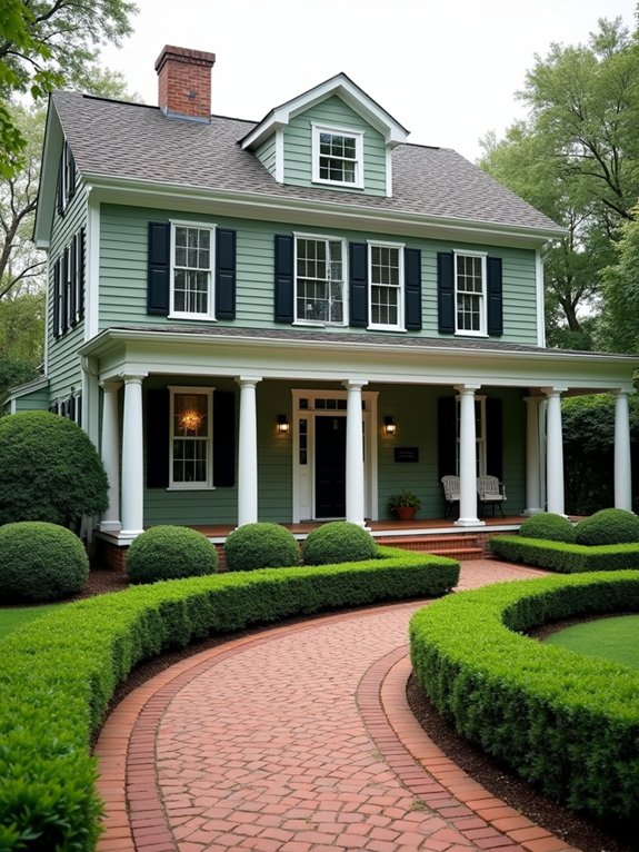 sage green colonial elegance