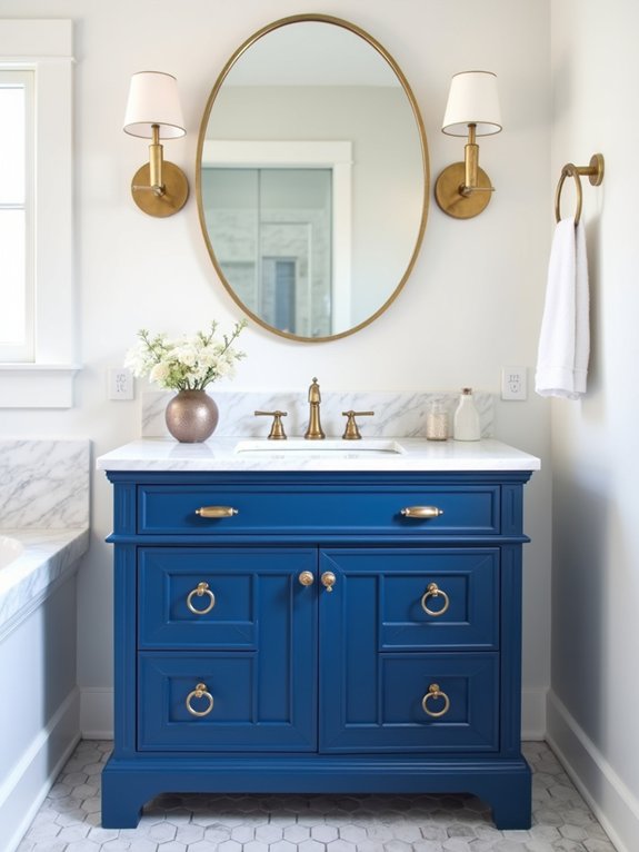 sapphire blue cabinet makeover
