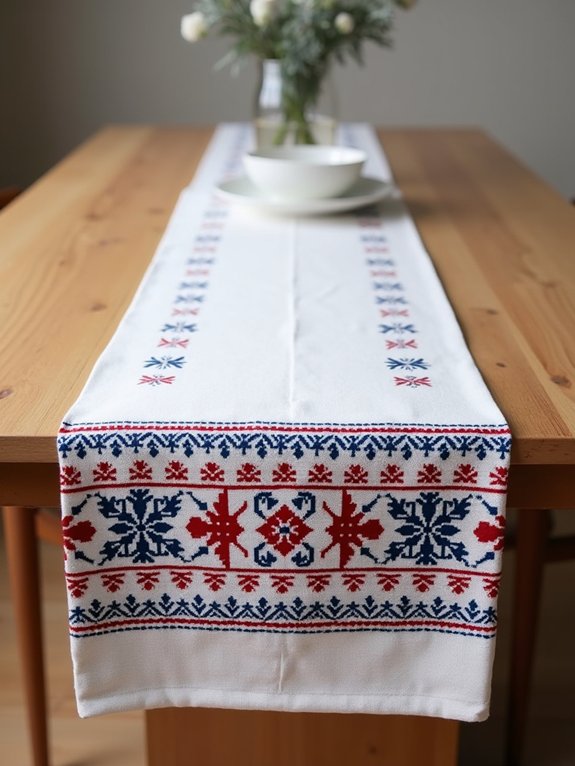 scandinavian folk art table runner