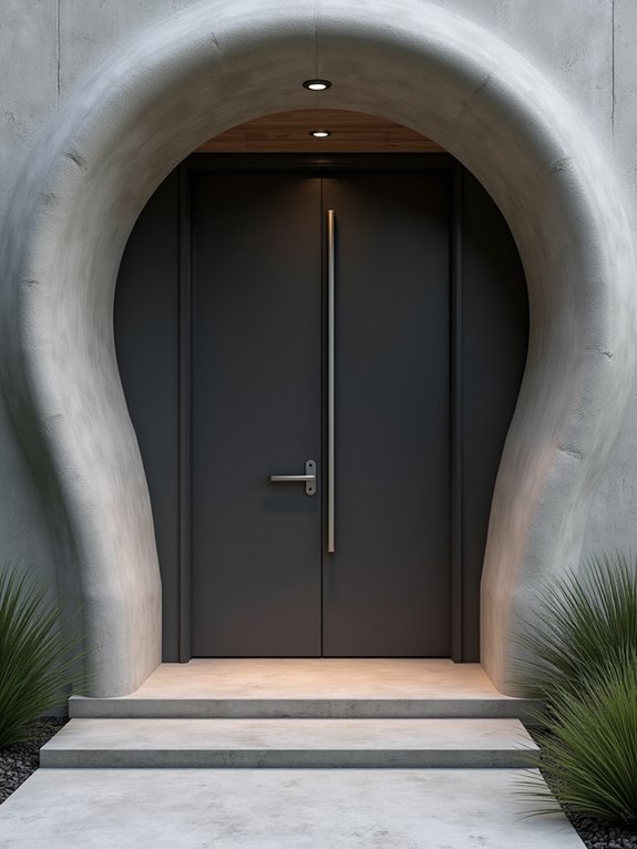 sculptural cement door frames