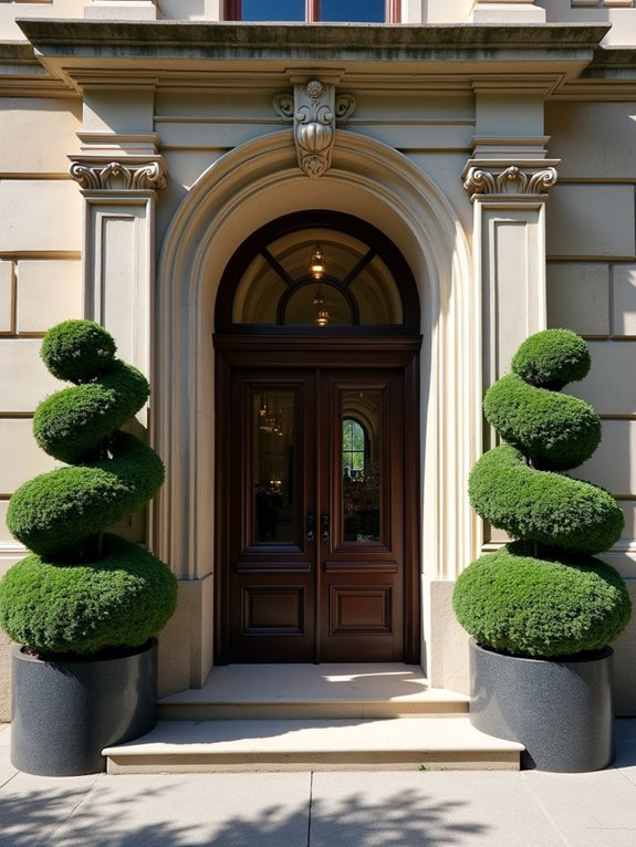 sculptural landscaping and topiaries