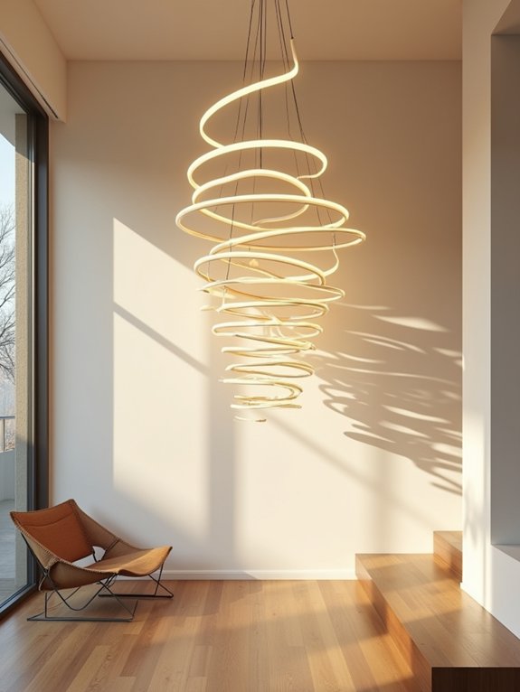 sculptural lighting enhances spaces