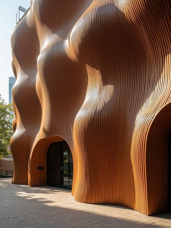 sculptural wood panel aesthetics