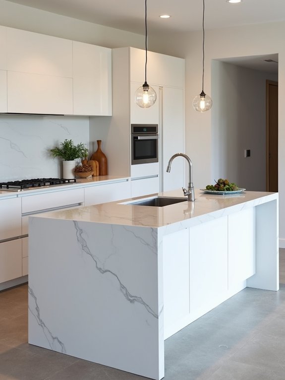 seamless quartz waterfall elegance