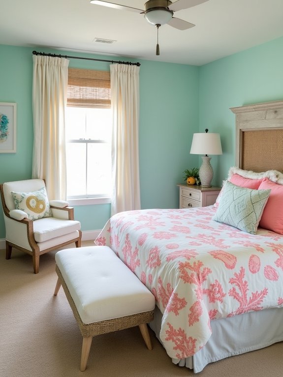 seashell themed coastal bedroom retreat