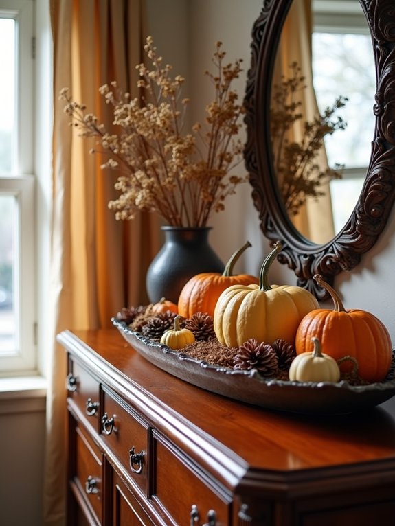 seasonal decor for dresser