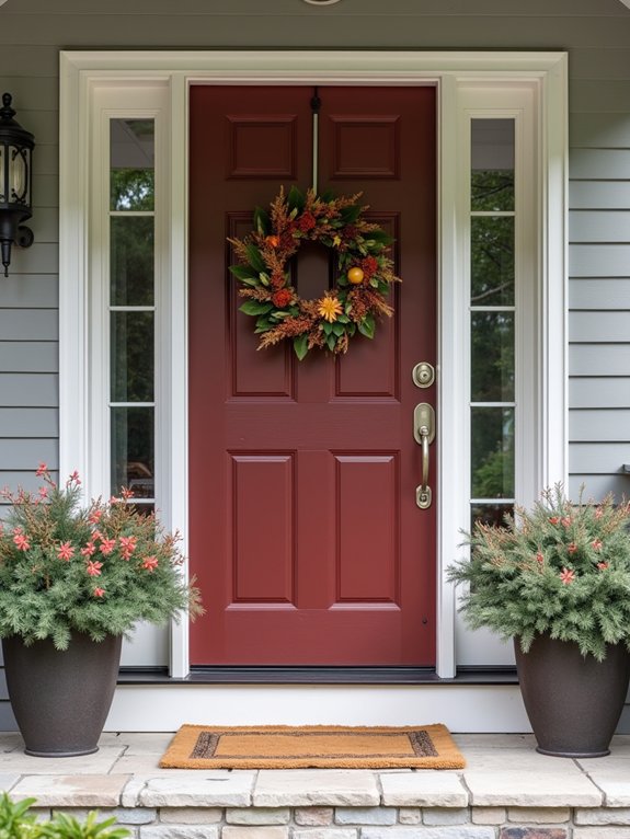 seasonal wreath collection display