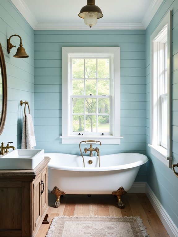 serene baby blue farmhouse design