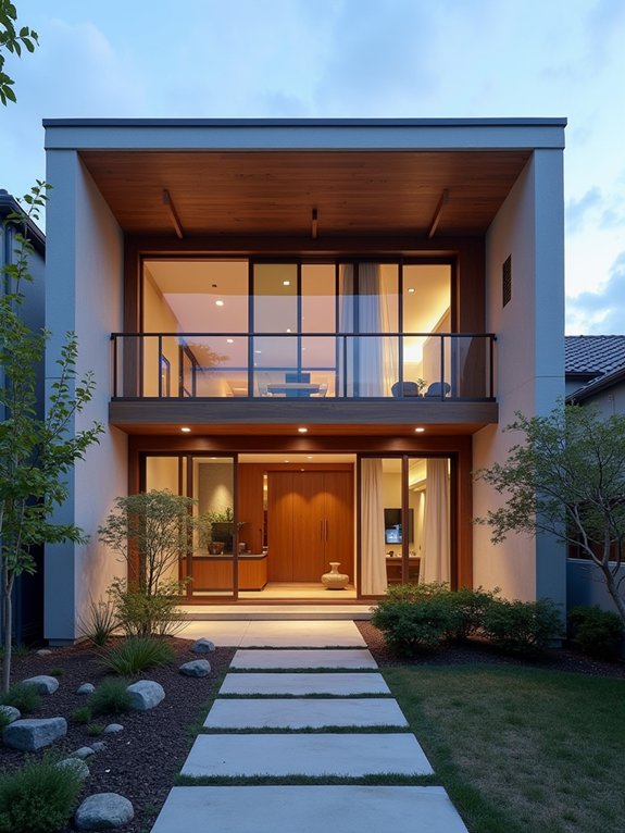serene japanese minimalist facades