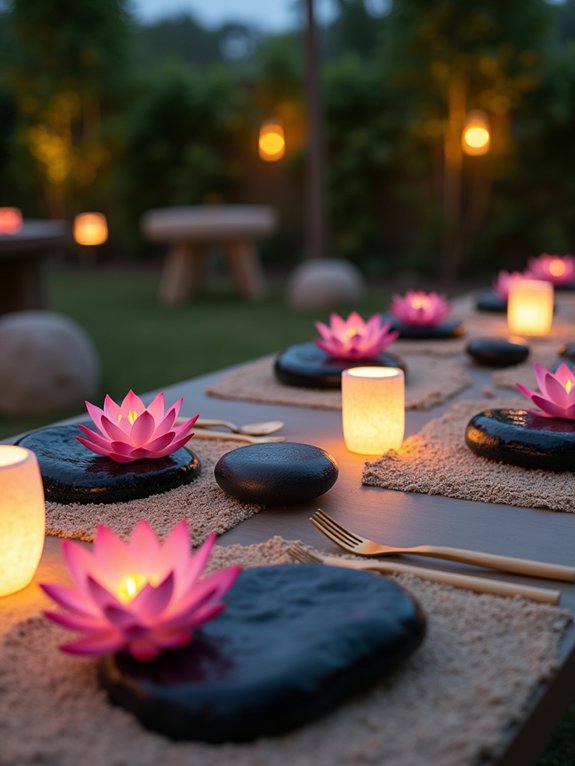 serene minimalist outdoor dining