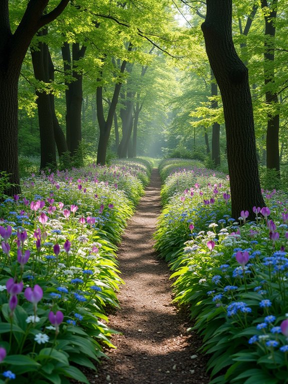 shaded flower garden retreat