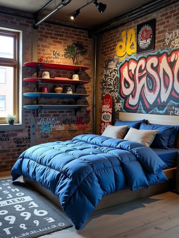 skateboard themed urban bedroom design